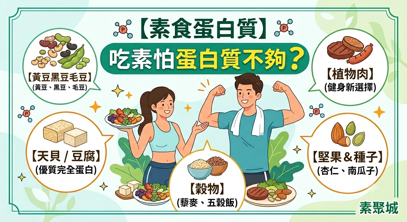 【蔬食必看】吃素怕蛋白質不夠？5大高蛋白質素食食材推薦，健身、外食族這樣吃才夠！