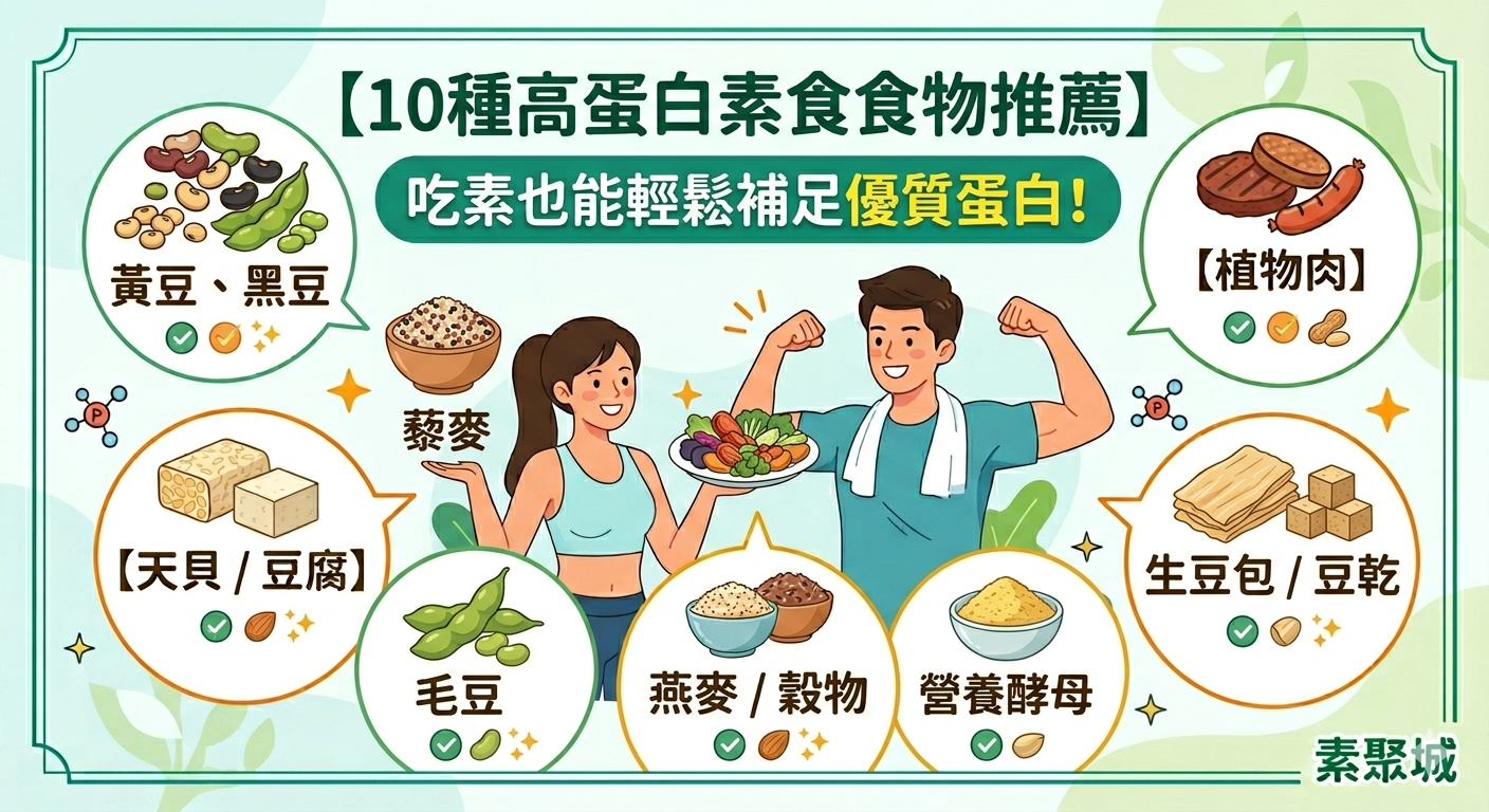 【蔬食指南】10種高蛋白質素食食物推薦！增肌減脂、外食族必收的植物性蛋白清單