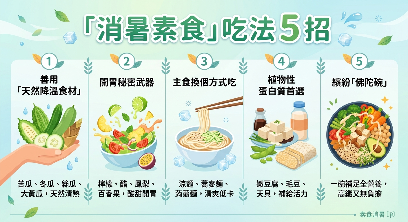 夏天熱到沒食慾？5招「消暑素食」吃法，開胃！