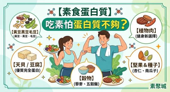 【蔬食必看】吃素怕蛋白質不夠？5大高蛋白質素食食材推薦，健身、外食族這樣吃才夠！